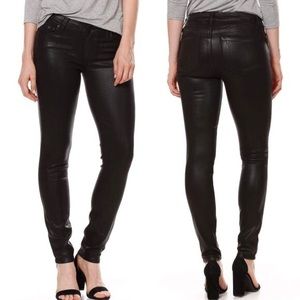 Paige | Black Coated Peg Skinny Pandora Jeans